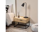 Comodino 'Lavangen' Con Un Cassetto Effetto Rovere / Nero