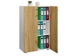 Armadio Ufficio Lona Rovere Bianco / Miele L. 70 X A. 111 X P. 38 Cm