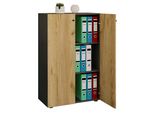 Armadio Ufficio Lona Antracite / Miele Di Quercia L. 70 X A. 111 X P. 38 Cm