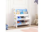 Scaffale Per Bambini 'Ponteceso' Con 2 Scomparti E 6 Scatole Pieghevoli Motivo Koala 74 X 62 X 26,5 Cm