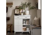Sobuy FSB84-W Scarpiera Buffet Armadio Da Cucina Credenza Armadio Da Soggiorno Armadio Portaoggetti Cassettiera Bianco