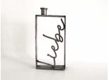 Portacandela 21 X 12 Cm " Portacandela "" Regalo D'amore "" Candeliere Robusto "" Portacandela Decorativo Realizzato A Mano In Argento"