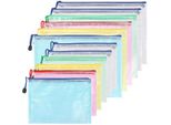 Inf Tasche In Plastica Con Chiusura A Zip. Buste Porta Documenti A4 Da 6 Pezzi E Buste A5 Da 6 Pezzi
