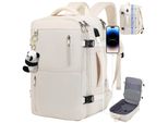 Zaino Da Viaggio Delgeo Per Donne E Uomini, Zaino Per Bagaglio A Mano Grande, Borsa Per Bagaglio A Mano Espandibile, Zaino Per Laptop Da 17 Pollici Per Viaggiare, Beige