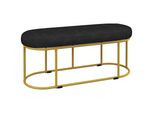 Homcom Panca, Panca Da Letto, Panca Imbottita Con Aspetto Vellutato, Panca Da Trucco, Panca Da Corridoio Per Camera Da Letto, Soggiorno, Caricabile Fino A 200 Kg, Acciaio, Nero, 100 X 37 X 43 Cm