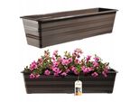 Cassetta Per Fiori Kadax "Cati"", Cassetta Da Balcone In Plastica, Vaso Per Fiori Per Balcone, Davanzale, Fioriera, 60 Cm, Marrone"