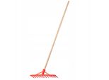 Rastrello In Plastica Kadax "Hojden"", Rastrello Per Fieno Con Manico Lungo In Legno, Attrezzo Da Giardino, 12 Denti, Rosso"