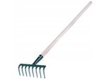 Kadax Rastrello In Metallo Con Manico In Legno "Vagen"", Rastrello Per Giardino, Attrezzo Da Giardino, Rastrello Da Giardino, Verde, 8 Denti"