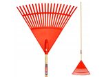 Rastrello Kadax Per Erba E Foglie, Rastrello Largo Con Manico Lungo In Legno, 183 Cm