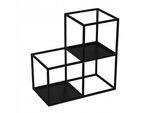 Portavaso Kadax, Portafiori In Acciaio, Portafiori Per Interni, Esterni, Balcone, Terrazza, Portafiori Moderno, Scala Per Fiori, Supporto Da Parete, Scaffale Per Piante, Decorazione, Nero (3 Livelli)