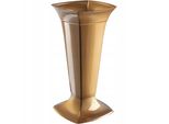 Vaso Da Tomba Kadax Con Base "Campo"", In Plastica, Vaso Per Lapide, Vaso Da Tomba, Vaso In Piedi, 39 Cm, Oro"