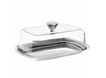 Portaburro Kadax "Cervo"", Portaburro Con Coperchio In Plastica Trasparente E Sottobicchiere In Acciaio Inox, 15 Cm"