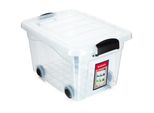 Contenitore In Plastica Kadax Con Ruote, Contenitore Per Organizzazione, Contenitore Con Coperchio Trasparente, 20L