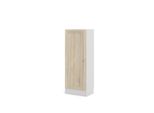 Libreria Base 1 Anta Bianca, Struttura Decoro Rovere.