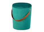 Pouf Pampurs, Sgabello Con Contenitore Verde E Marrone.