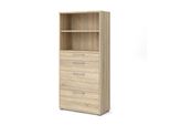 Prisme Schedario 2 Scomparti E 4 Cassetti Decorato In Rovere