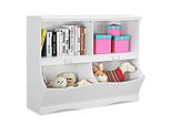 Scaffale Per Giocattoli Costway, Scaffale Per Bambini, Scaffale Per Bambini Con 4 Scomparti, Scaffale Portaoggetti, Organizzatore Di Giocattoli, Per Libri, Giocattoli, Stanza Dei Bambini, Bianco, 104,5 X 39,5 X 83,5 Cm