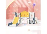 Fortuna Lai 6-In-1 Scivolo Per Bambini Scivolo Da Giardino Con Scala Di Arrampicata, Tunnel E Canestro Da Basket, Scivolo Multifunzionale Per Bambini Per Uso Interno Ed Esterno