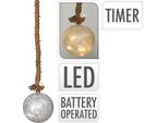 Palla Luminosa Su Corda, Vetro, 10 Led