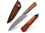 Coltello Da Cucina In Damasco Harahu KO-29022 - Marrone KP29022