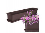 Fioriera Kadax Con Sottovaso "Evron"", In Plastica, Vaso Da Fiori Per Balcone, Terrazza, Davanzale, 80 Cm, Marrone"
