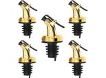Versatore Per Bottiglie Argento Lucido Con Tappo In Plastica In Set Di 5 Pezzi