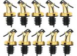 Versatore Per Bottiglie D'oro Con Tappo In Plastica In Un Set Di 10 Pezzi