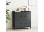 Armadio Da Ufficio 'Hamina' A 4 Ante In Acciaio 80 X 40 X 82 Cm Nero
