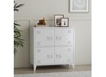 Armadio Da Ufficio 'Hamina' A 4 Ante In Acciaio 80 X 40 X 82 Cm Bianco