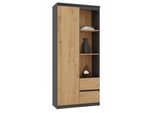 Scansia Per Ufficio Con Scaffali Kalev - Rovere Artisan / Antracite