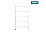 Scaffale In Rete Con Ruote Maya 5 Ripiani 89X34X150 Cm Cromato