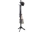 Costway 175 Cm Appendiabiti Con 9 Ganci, Appendiabiti In Legno A Piantana Con Altezza Regolabile, Appendiabiti Ad Albero Per Cappelli, Borse E Sciarpe (Nero)