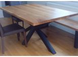 Tavolo Con Bordo Dritto E Gambe A Ragno 210X90Cm, Piano In Rovere Massiccio, Piano In Rovere Massiccio, Tavolo Da Pranzo, Tavolo Da Cucina