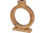 Portacandele In Legno, Legno Di Mango, 16 X 21 Cm