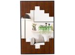 Costway Specchio Rettangolare Con Cornice In Legno E Ganci Bidirezionali, Specchio Da Parete Rustico 66X100Cm