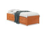 Vidaxl Letto Da Giorno Senza Materasso Marrone Cera 80X200 Cm In Legno Di Pino Massiccio