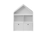 Libreria Rebecca Mobili In Mdf Bianco Con 3 Ripiani E 2 Cassetti