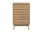 Cassettiera Rebecca Mobili In Stile Naturale Con 4 Cassetti In Legno Marrone