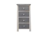 Cassettiera Rebecca Mobili In Stile Vintage Con 4 Cassetti In Legno Bianco E Grigio