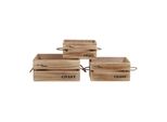 Rebecca Mobili Set Con 3 Contenitori In Legno Di Paulownia, Marrone