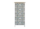 Cassettiera Rebecca Mobili A 5 Cassetti In Legno Bianco E Grigio