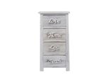 Cassettiera Rebecca Mobili In Stile Vintage Con 4 Cassetti, Legno, Bianco