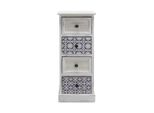 Cassettiera Rebecca Mobili Con 4 Cassetti In Legno Bianco E Grigio