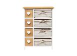 Cassettiera In Stile Country Rebecca Mobili Con 8 Cassetti In Legno E Vimini