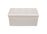 Rebecca Mobili Sgabello Imbottito Con Coperchio In Ecopelle Beige