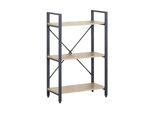 Rebecca Mobili Scaffale A 3 Scomparti In Metallo E Truciolato, Nero E Beige