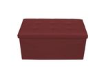Pouf Rebecca Mobili Con Vano Portaoggetti In Fibra Di Legno Ed Ecopelle Bordeaux