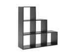 Libreria Rebecca Mobili A 6 Ripiani In Mdf Nero