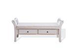 Rebecca Mobili Panca Imbottita Cuscino 2 Cassetti Legno Bianco Shabby 47,5X108,5X40