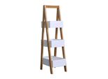 Scaffale Rebecca Mobili A 3 Ripiani In Mdf E Bambù In Bianco E Marrone